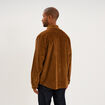 Surchemise droite velours c&ocirc;tel&eacute; coton marron homme