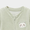 Dors-bien velours zipp&eacute; manches longues vert pastel b&eacute;b&eacute;