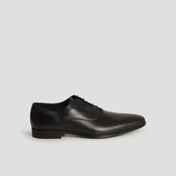 Derbies à lacets en cuir noir homme