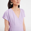 Robe midi fendue avec col cache-coeur parme femme
