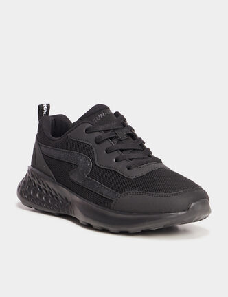 Baskets running à lacets Run-Up noir femme