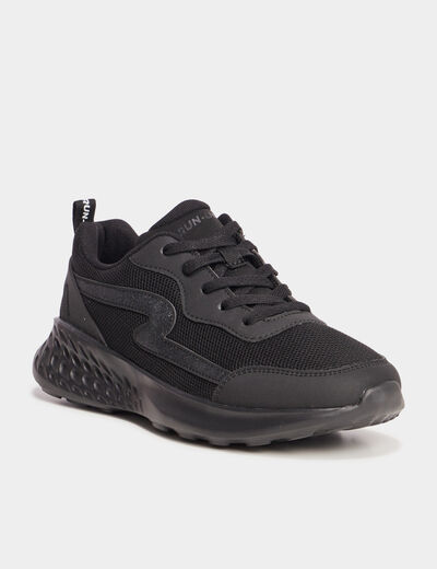 Baskets running à lacets Run-Up noir femme