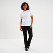 T-shirt &eacute;paules d&eacute;tails perles blanc femme