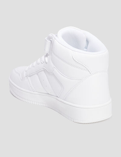 Baskets montantes à scratchs blanc homme