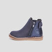 Bottines zippées avec noeud bleu bébé fille