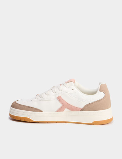 Tennis basses &agrave; lacets rose femme