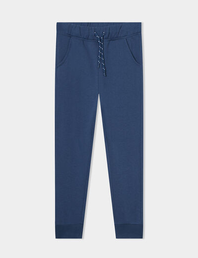 Pantalon de jogging taille élastiquée bleu foncé garçon