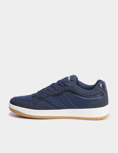 Tennis basses à lacets bleu marine femme