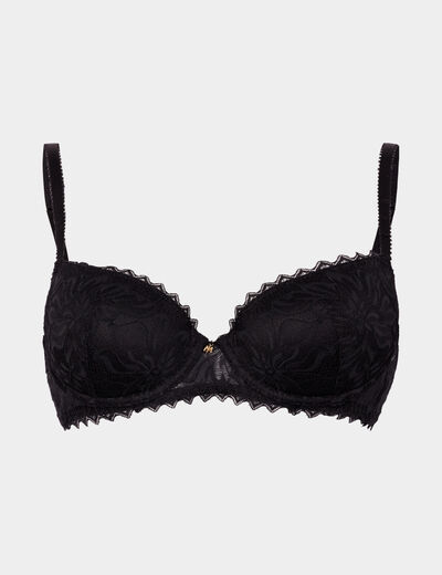 Soutien-gorge corbeille paddé dentelle noir femme