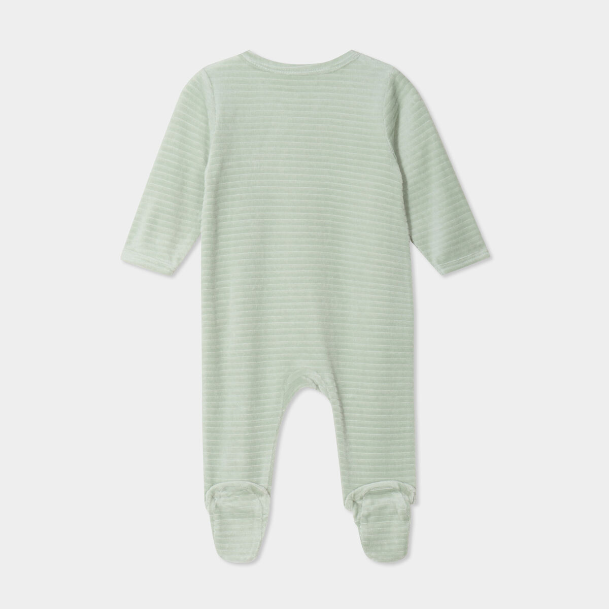 Dors-bien effet velours manches longues vert pastel bébé garçon