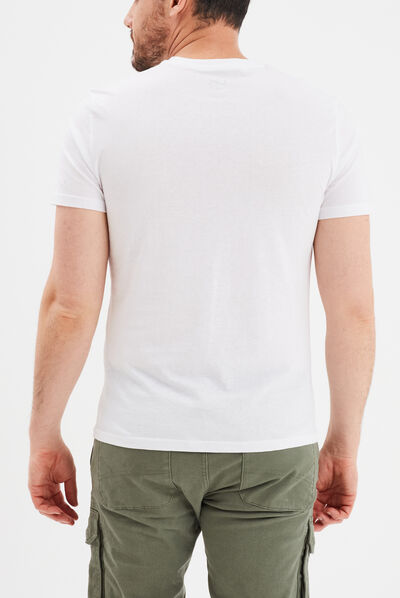 T-shirt en coton manches courtes blanc homme