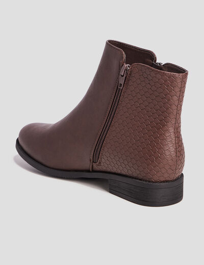 Bottines plates marron femme