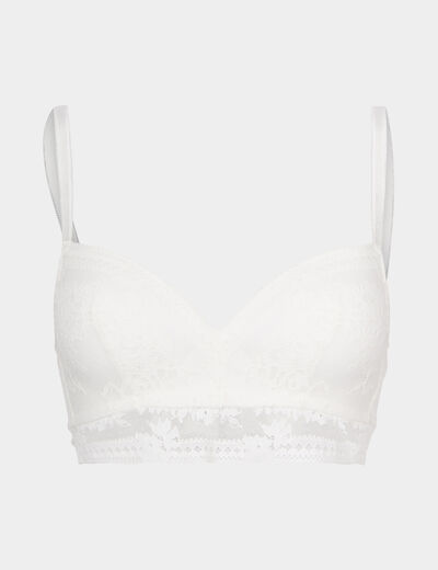 Soutien-gorge triangle padded dentelle blanc femme