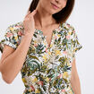Robe courte col tunisien manches courtes blanc femme