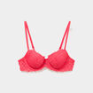 Soutien-gorge corbeille en dentelle rouge corail femme