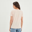 T-shirt oversize col rond coton Creeks orange corail femme
