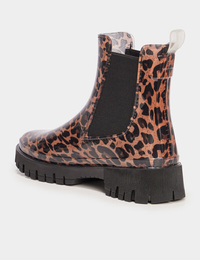 Bottes de pluie chelsea crant&eacute;es noir femme