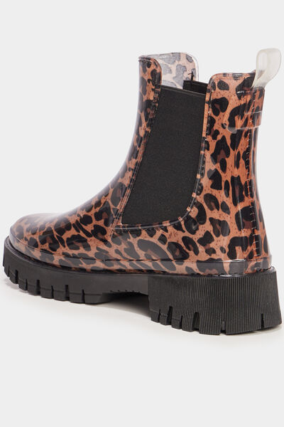 Bottes de pluie chelsea crant&eacute;es noir femme