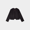 Veste en suédine manches longues noir femme grande taille