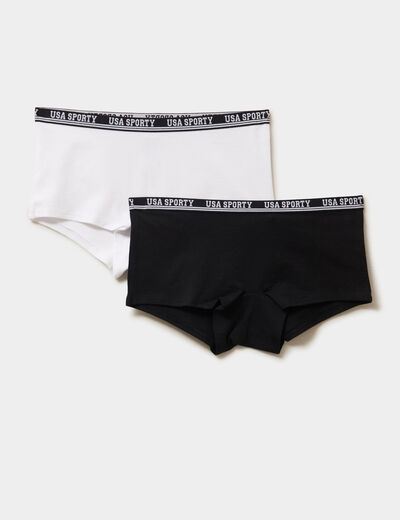 Lot 2 shortys coton majoritaire noir fille