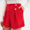 Short droit &agrave; pont rouge femme