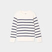 Pull col rond manches longues coton ecru garçon