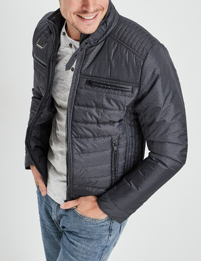 Blouson droite zippée gris homme