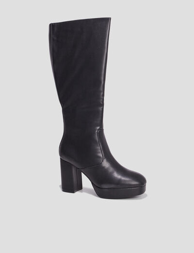 Bottes &agrave; talons hauts noir femme