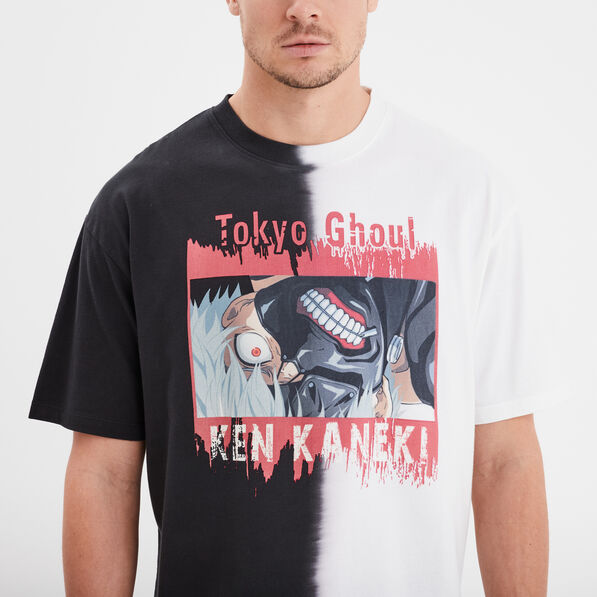 t shirt col rond tokyo ghoul kaneki multicolore homme T-shirt col rond Tokyo Ghoul Kaneki multicolore homme