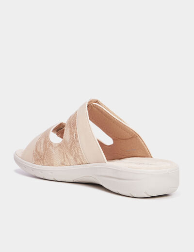 Sandales à scratchs cuir Confortissimo sable femme
