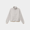 Sweat zipp&eacute; molleton col montant gris clair femme
