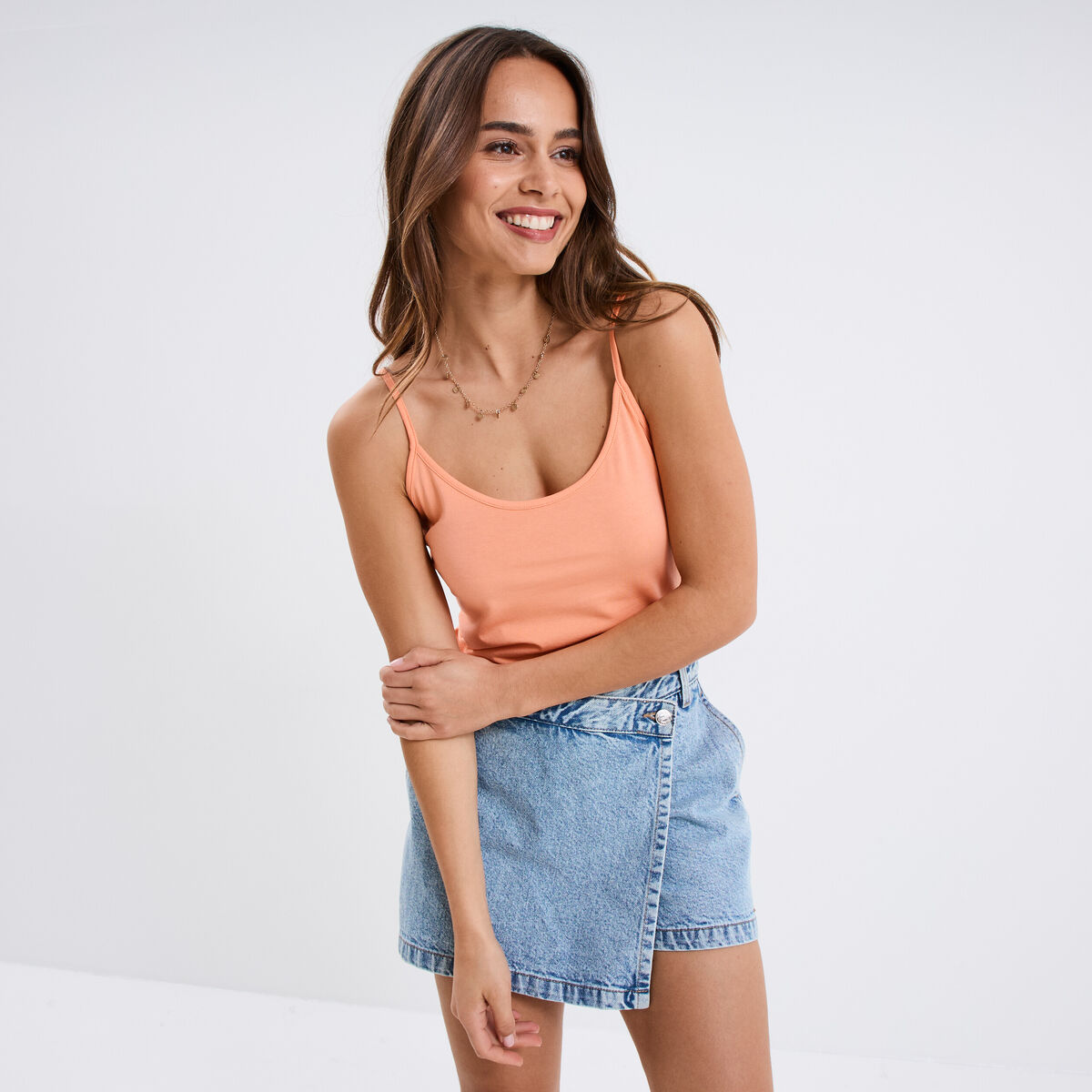 Débardeur à Bretelles En Laine, Soie Et Plissé Avec Bretelles En Dentelle