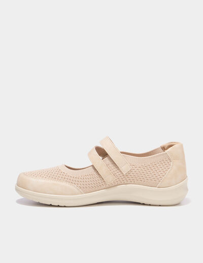 Ballerines brides &eacute;lastiqu&eacute;es sable femme