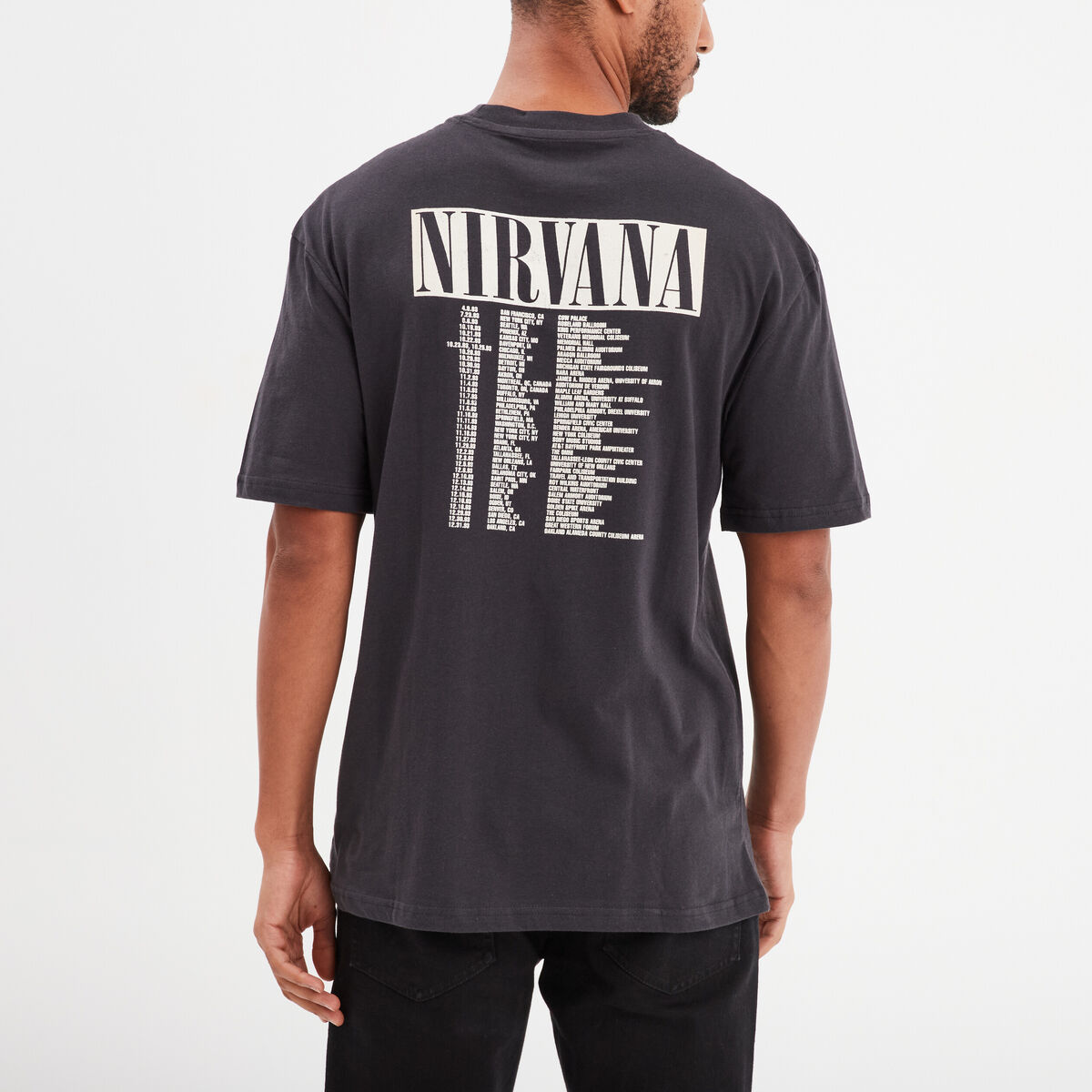 T-shirt manches courtes coton Nirvana gris foncé homme