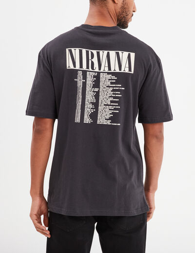 T-shirt manches courtes coton Nirvana gris foncé homme