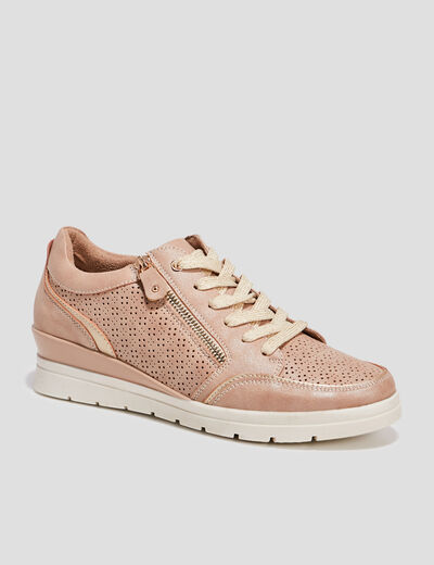 Tennis à lacets zippées rose femme
