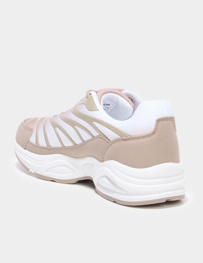 Baskets running semelles bulles taupe femme