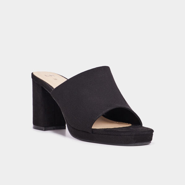 Mules à talons noir femme