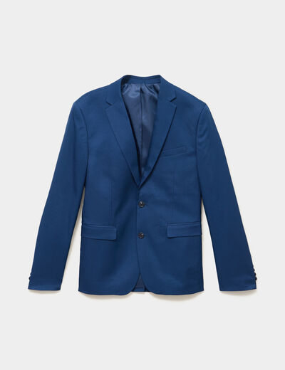 Veste blazer costume manches longues bleu electrique homme