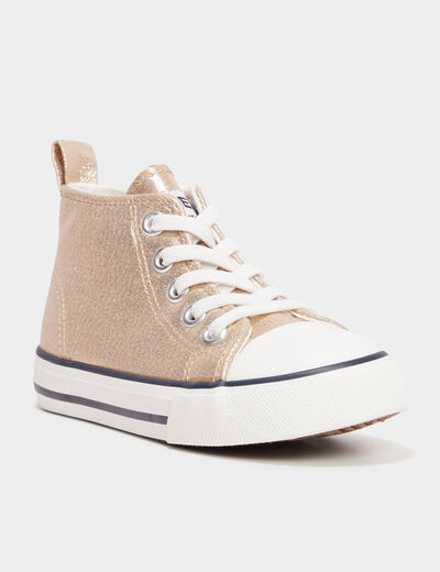 Tennis montantes en toile Creeks jaune or fille