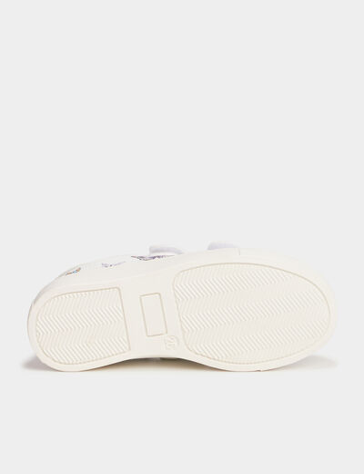 Tennis basses à scratchs Liberto blanc fille