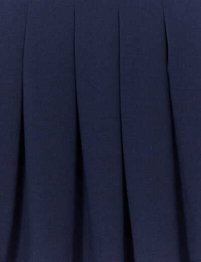 Jupe courte patineuse plissée bleu marine fille