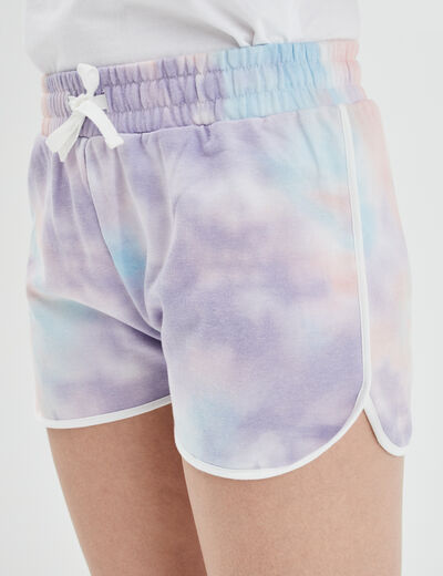 Short de jogging droit rose femme