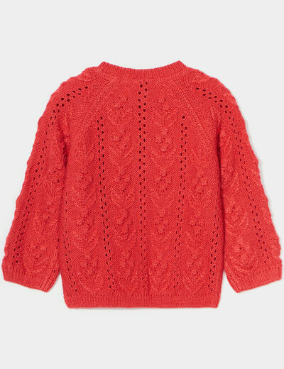 Gilet ajouré boutonné Creeks rouge foncé bébé fille