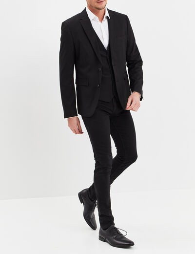 Veston droit boutonné noir homme