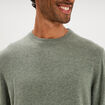 Pull col rond manches longues vert kaki homme