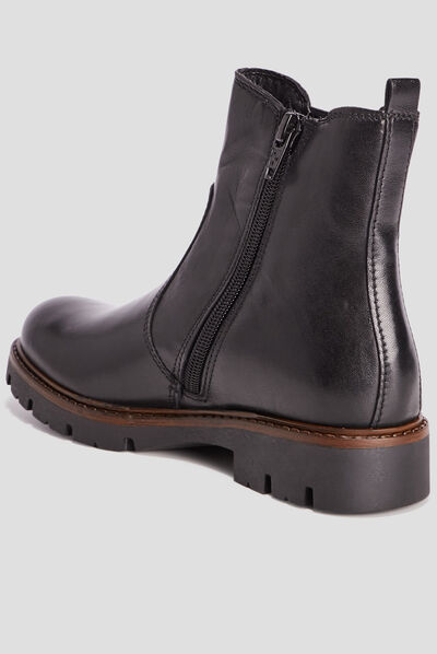 Bottines chelsea crantées en cuir noir fille