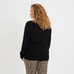 Pull fin col en V manches longues noir femme grande taille