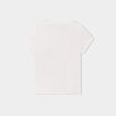 T-shirt col rond manches courtes coton ivoire fille