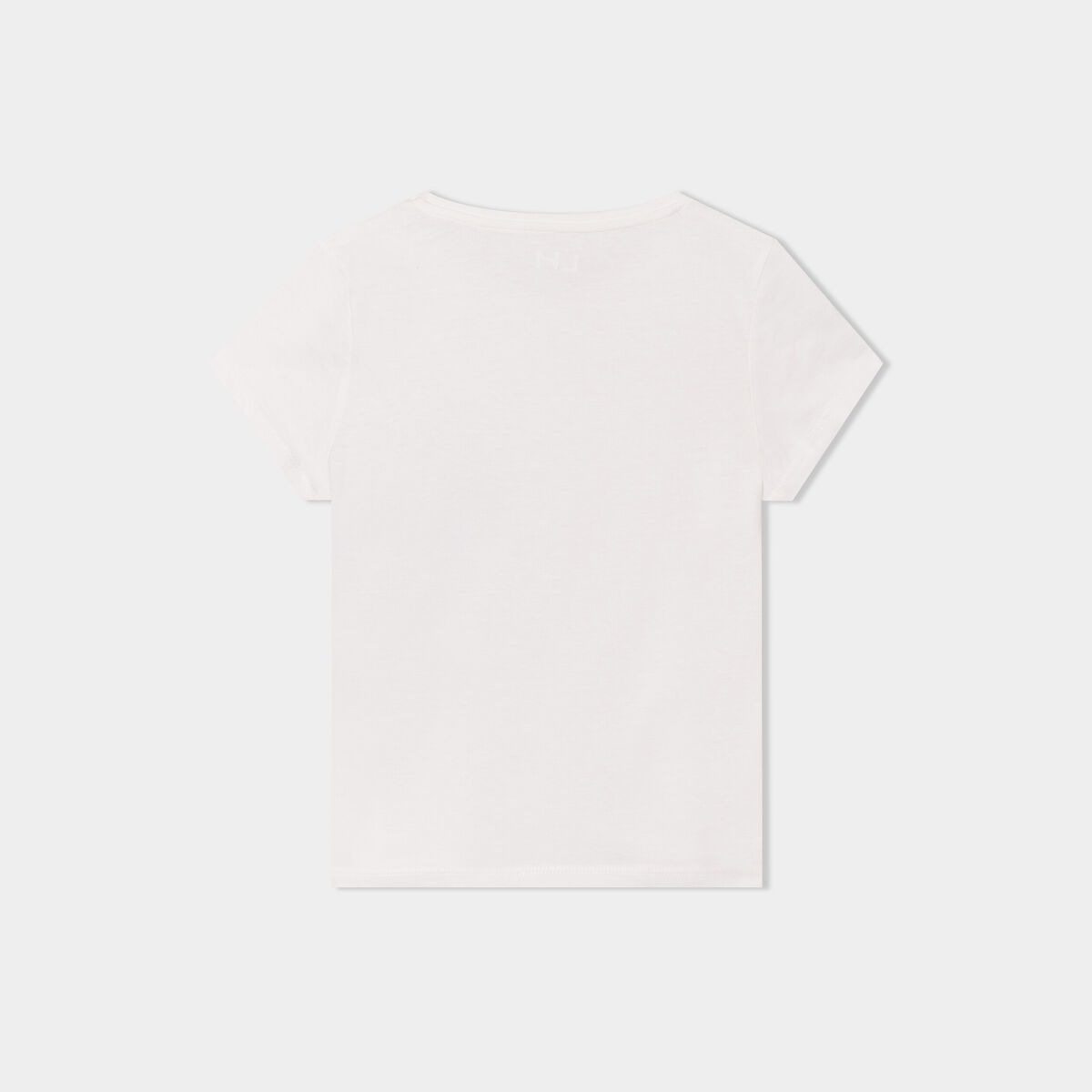 T-shirt col rond manches courtes coton ivoire fille